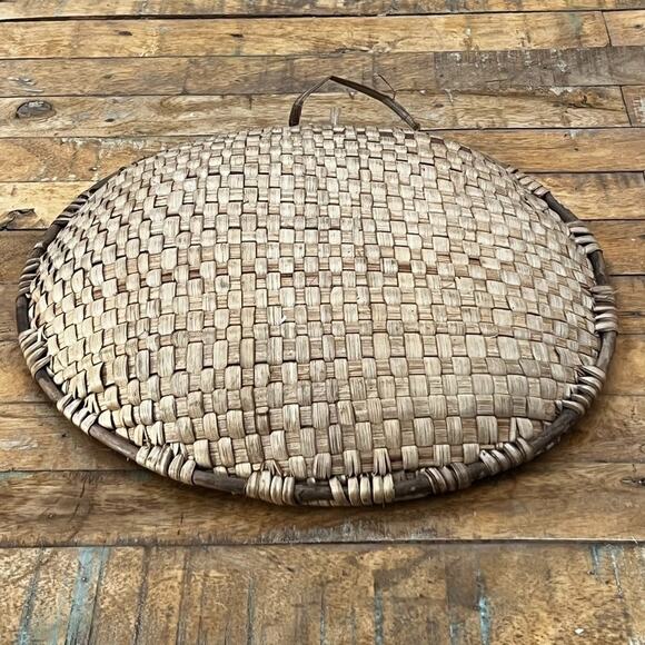 Vintage Basket Decor 13" Fruit & Vegetable Brown Rounded Boho Country - Picture 3 of 7